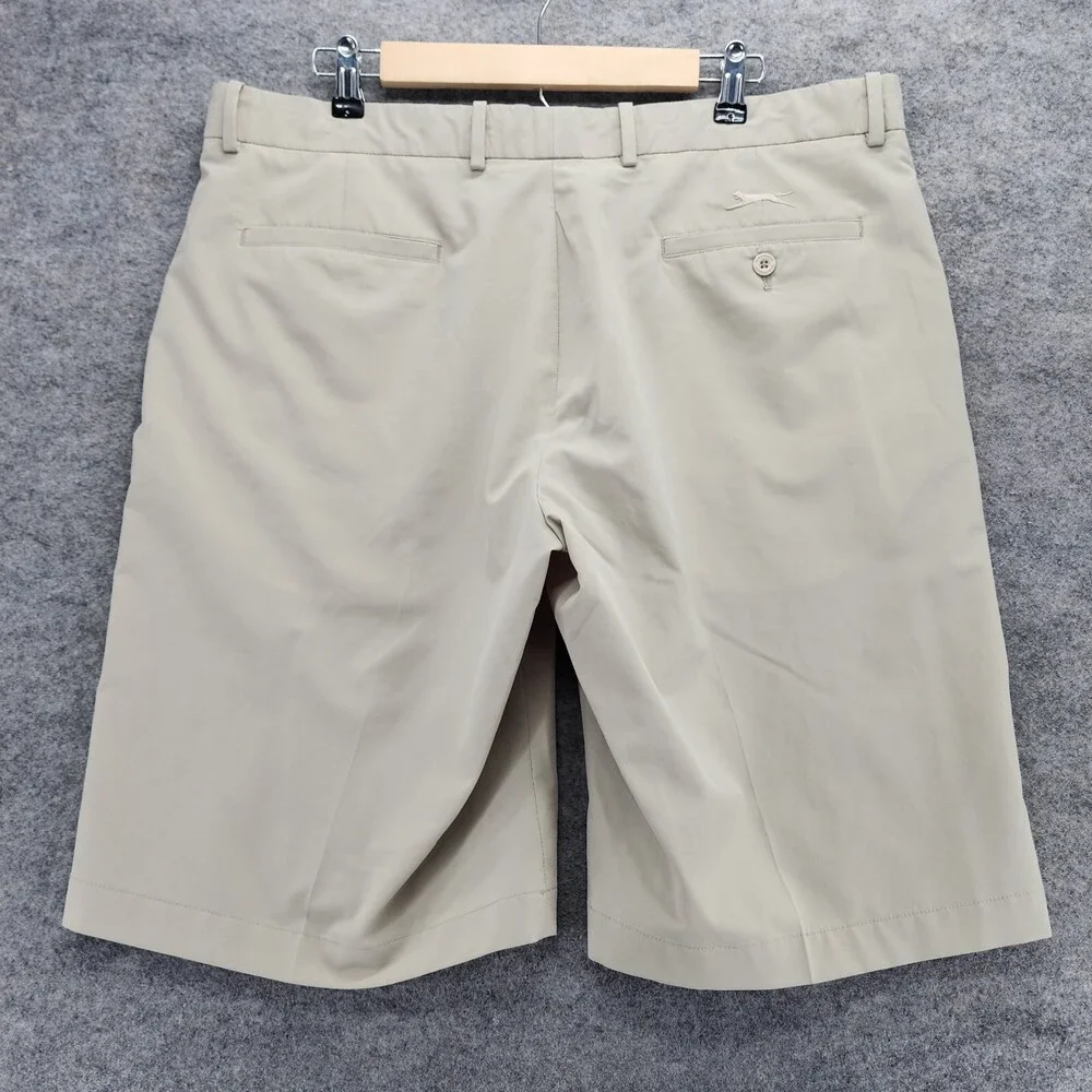 Slazenger Golf Shorts Mens 38 Khaki Chino Mid Rise
